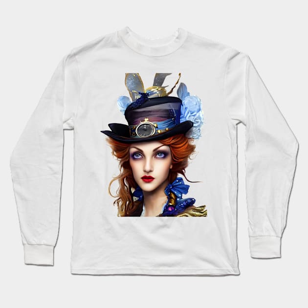 Victorian Steampunk Lady Long Sleeve T-Shirt by Tuff Tees